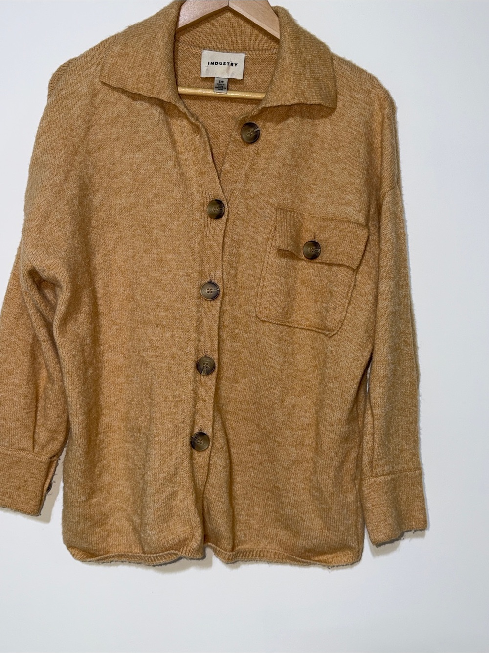 INDUSTRY Cozy Button-Up Cardigan - Camel size small